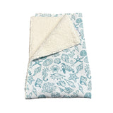 Teal Sea Life Snuggling Sherpa Rugs