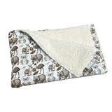 Australian Animals in Brown Snuggling Sherpa Rug