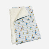 Mr Rabbit in Strips Snuggle Sherpa Fleece Rug