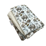 Australian Animals in Brown Snuggling Sherpa Rug