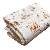 Bunny Family in White Snuggling Sherpa Rug