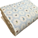 Blue Mr Rabbit Snuggling Sherpa Fleece Rug