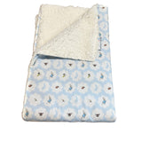 Blue Mr Rabbit Snuggling Sherpa Fleece Rug