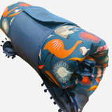 Australian Animals in Blue Thick 350gm Wadding Tummy Time Floor Rug