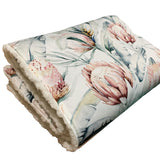 Watercolour Proteas Snuggling Sherpa Fleece Rug