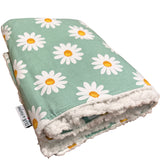 White Daisy Flowers Snuggling Sherpa Rug