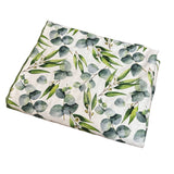 Eucalypts and Silver Dollar Snuggling Minky Blanket