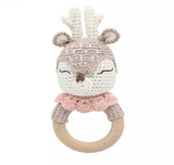 Beachwood and Crochet Cotton Assorted Animals Teething Toys