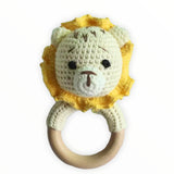 Beachwood and Crochet Cotton Assorted Animals Teething Toys