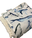 Humpback Whales Snuggly Sherpa Fleece Rug