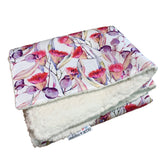 Eucalyptus Hot Pink Blossoms Snuggle Sherpa Fleece Rug