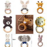 Beachwood and Crochet Cotton Assorted Animals Teething Toys