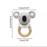 Beachwood and Crochet Cotton Assorted Animals Teething Toys