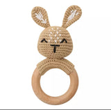 Beachwood and Crochet Cotton Assorted Animals Teething Toys