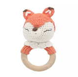 Beachwood and Crochet Cotton Assorted Animals Teething Toys