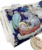 May Gibbs- Sherpa Rug Pelican Tales in Navy