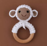 Beachwood and Crochet Cotton Assorted Animals Teething Toys