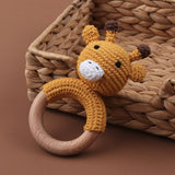 Beachwood and Crochet Cotton Assorted Animals Teething Toys