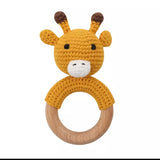 Beachwood and Crochet Cotton Assorted Animals Teething Toys