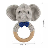 Beachwood and Crochet Cotton Assorted Animals Teething Toys