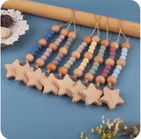 Beachwood and BPA Free Silicone Teething Pacifier Chain