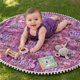 Indigenous Print in Purple  Cotton Lycra Rompers