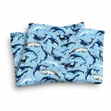 Whales on Blue Bamboo Cotton Swaddling Wrap “LIMITED EDITION”