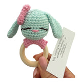 Beachwood and Crochet Cotton Assorted Animals Teething Toys