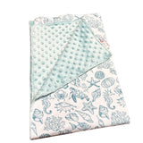 Teal Sea Life Minky Blankets