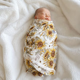 Sunflowers Bamboo Cotton Swaddle Wrap “ LIMITED EDITION