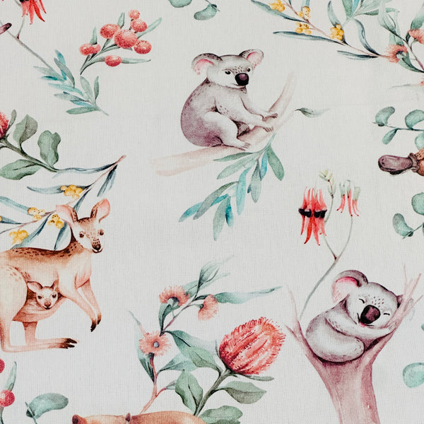 Australian Animals in White Baby Tummy Time Play Mat