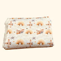 Airplanes and Rainbows in Rust Snuggle Sherpa Rug