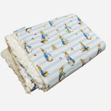 Mr Rabbit in Strips Snuggle Sherpa Fleece Rug