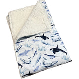 Whale Tails Snuggle Sherpa Fleece Rug