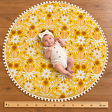Protea Blooms Mustard Tummy Time Mat