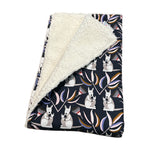 Kangaroos and Eucalyptus Leaves Sherpa Rug