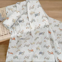 Farm Tractors Bamboo Cotton Swaddling Baby Blanket