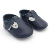 Genuine Leather TBar Shoes Navy