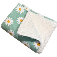 White Daisy Flowers Snuggling Sherpa Rug