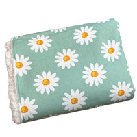White Daisy Flowers Snuggling Sherpa Rug
