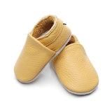 Genuine Leather Mustard Moccasin Shoes- Luxuriously Soft and Flexible