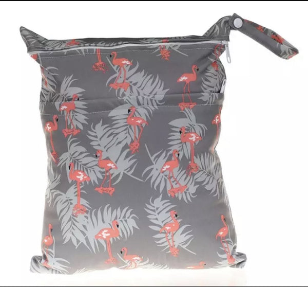 Flamingoes Grey MCN Travel Waterproof Tote Bag
