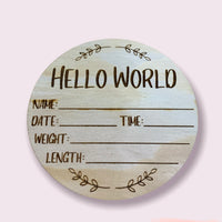 Hello World Milestone Information Disc Memorable Moments Photo Shoot