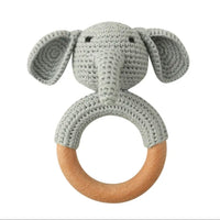 Beachwood and Crochet Cotton Assorted Animals Teething Toys