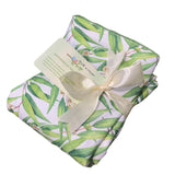 Eucalypts and White Blossom Waterproof Change Mat Tote Bag Bib Burp Baby Gift Sets
