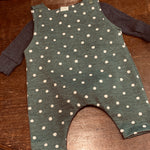 Overalls - Olive  Polka Dots