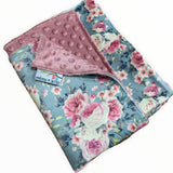 Rowena Floral Prelaminated Minky Waterproof Snuggle Blankets