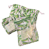 Eucalypts and White Blossom Waterproof Change Mat Tote Bag Bib Burp Baby Gift Sets