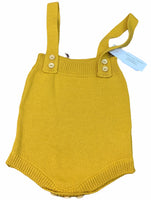 Knit Romper with Crossover Straps - Mustard