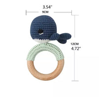Beachwood and Crochet Cotton Assorted Animals Teething Toys